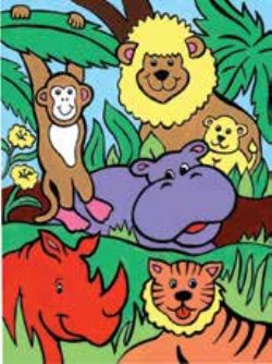 PEINTURE À NUMÉROS JUNIOR - ANIMAUX DE LA JUNGLE